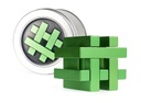 Hashtag Metal Puzzle en lata color verde
