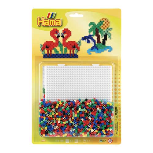 Blister Hama Beads Midi 1100 beads + placa cuadrada grande + papel 