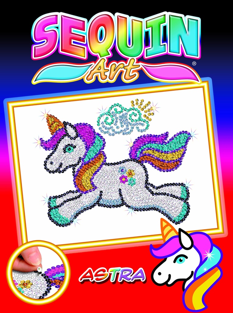 Sequin Art Rojo / Junior -  Astra el unicornio