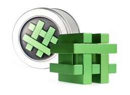Hashtag Metal Puzzle en lata color verde