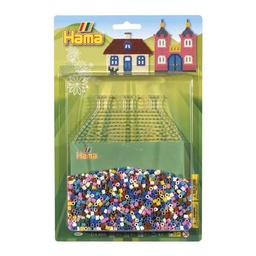 [4021] Blister Hama Beads Midi 2000 beads + placa casa + papel