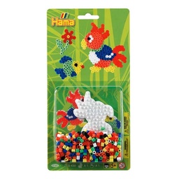 [4164] Blister Hama Beads Midi 450 beads + placa loro + papel de planchado 